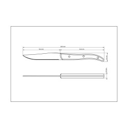 TRAMONTINA Couteau de table Paisano, 4pcs, Inox pleine soie et bois